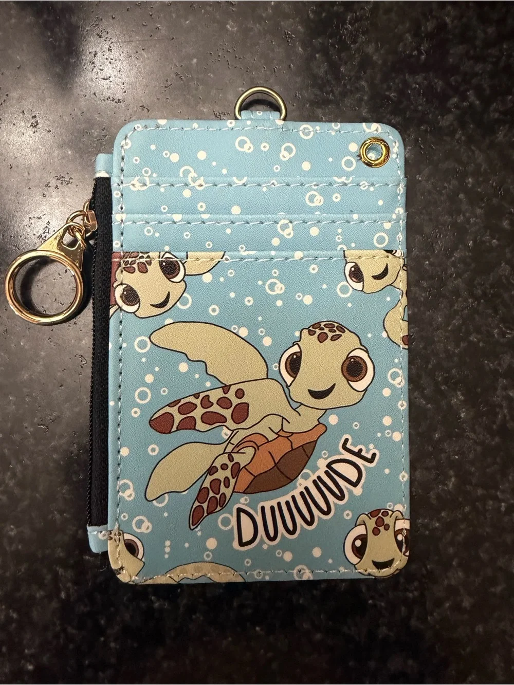 Disney Blue Sea Turtle Card Wallet with Keyring